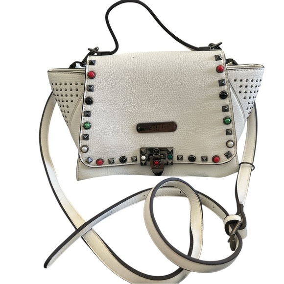 Nicole Lee Multicolor Studded White Crossbody Bag - Picture 1 of 14
